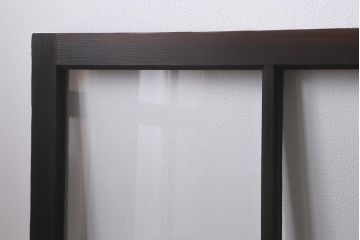 アンティーク建具　昭和初期　すりガラス入り　ノスタルジックな雰囲気漂うガラス戸4枚セット(窓、引き戸、建具)(R-041405)