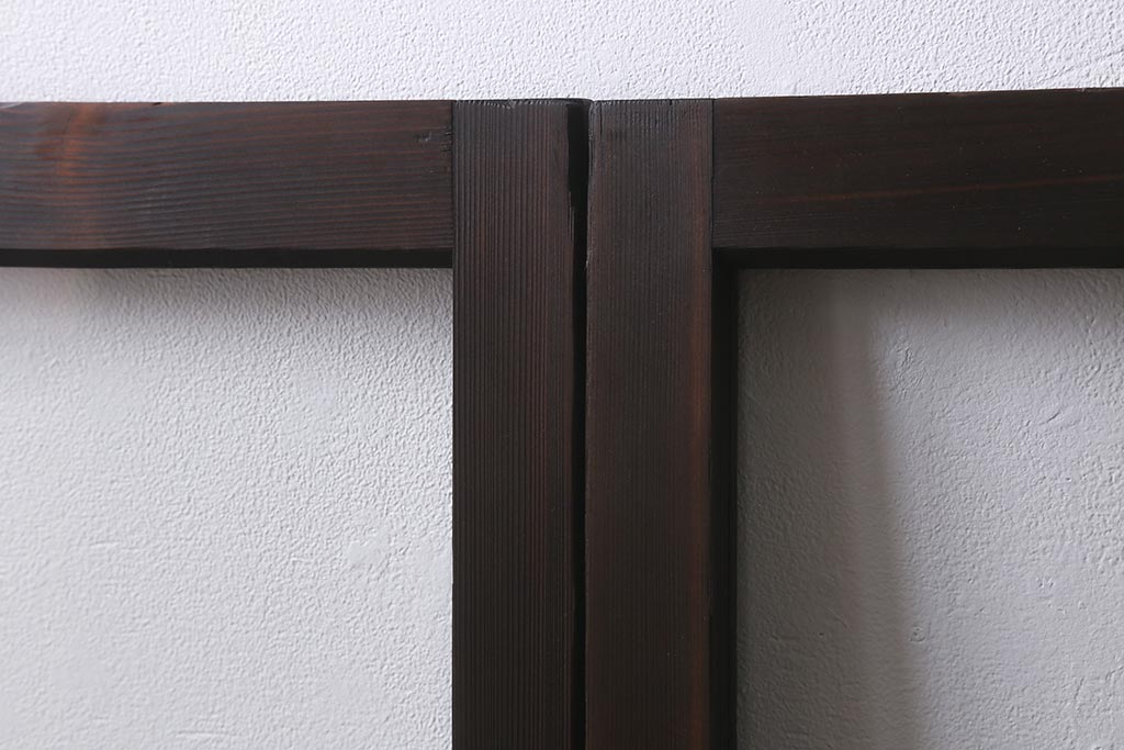 アンティーク建具　昭和初期　すりガラス入り　ノスタルジックな雰囲気漂うガラス戸4枚セット(窓、引き戸、建具)(R-041405)