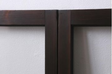 アンティーク建具　昭和初期　すりガラス入り　ノスタルジックな雰囲気漂うガラス戸4枚セット(窓、引き戸、建具)(R-041405)