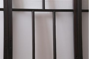アンティーク建具　昭和初期　すりガラス入り　ノスタルジックな雰囲気漂うガラス戸4枚セット(窓、引き戸、建具)(R-041405)
