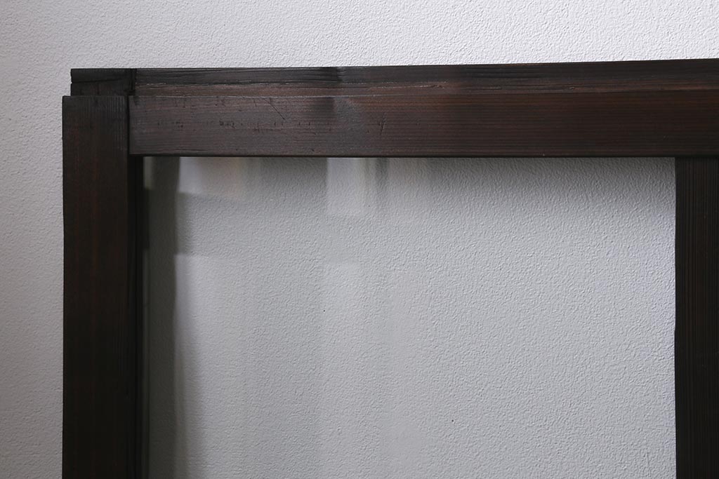 アンティーク建具　昭和初期　すりガラス入り　ノスタルジックな雰囲気漂うガラス戸4枚セット(窓、引き戸、建具)(R-041405)