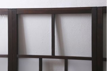 アンティーク建具　昭和初期　すりガラス入り　ノスタルジックな雰囲気漂うガラス戸4枚セット(窓、引き戸、建具)(R-041405)