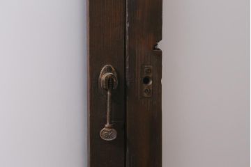 アンティーク建具　昭和初期　すりガラス入り　ノスタルジックな雰囲気漂うガラス戸4枚セット(窓、引き戸、建具)(R-041405)