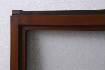 アンティーク建具　和製アンティーク　昭和中期　結霜ガラス・すりガラス入り　レトロな佇まいが魅力的なガラス戸2枚セット(窓、引き戸)