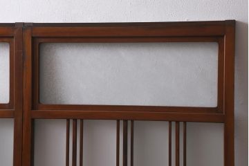 アンティーク建具　和製アンティーク　昭和中期　結霜ガラス・すりガラス入り　レトロな佇まいが魅力的なガラス戸2枚セット(窓、引き戸)