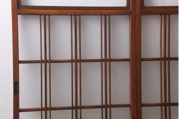 アンティーク建具　和製アンティーク　昭和中期　結霜ガラス・すりガラス入り　レトロな佇まいが魅力的なガラス戸2枚セット(窓、引き戸)