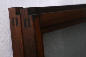 アンティーク建具　和製アンティーク　昭和中期　結霜ガラス・すりガラス入り　レトロな佇まいが魅力的なガラス戸2枚セット(窓、引き戸)