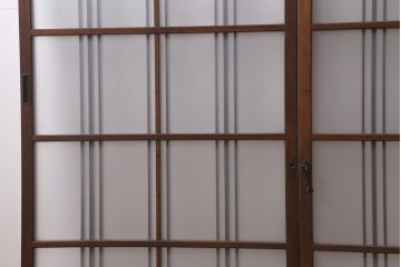 アンティーク建具　和製アンティーク　昭和中期　結霜ガラス・すりガラス入り　レトロな佇まいが魅力的なガラス戸2枚セット(窓、引き戸)