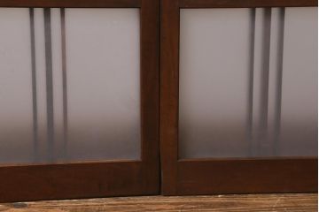アンティーク建具　和製アンティーク　昭和中期　結霜ガラス・すりガラス入り　レトロな佇まいが魅力的なガラス戸2枚セット(窓、引き戸)