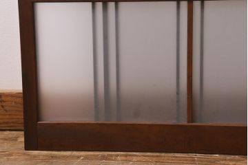 アンティーク建具　和製アンティーク　昭和中期　結霜ガラス・すりガラス入り　レトロな佇まいが魅力的なガラス戸2枚セット(窓、引き戸)