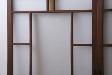 アンティーク建具　和製アンティーク　昭和初期　色ガラス・ダイヤガラス・すりガラス入り　色ガラスが目を引くガラス戸2枚セット(引き戸、建具)(R-041407)