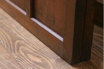 アンティーク建具　和製アンティーク　昭和初期　色ガラス・ダイヤガラス・すりガラス入り　色ガラスが目を引くガラス戸2枚セット(引き戸、建具)(R-041407)