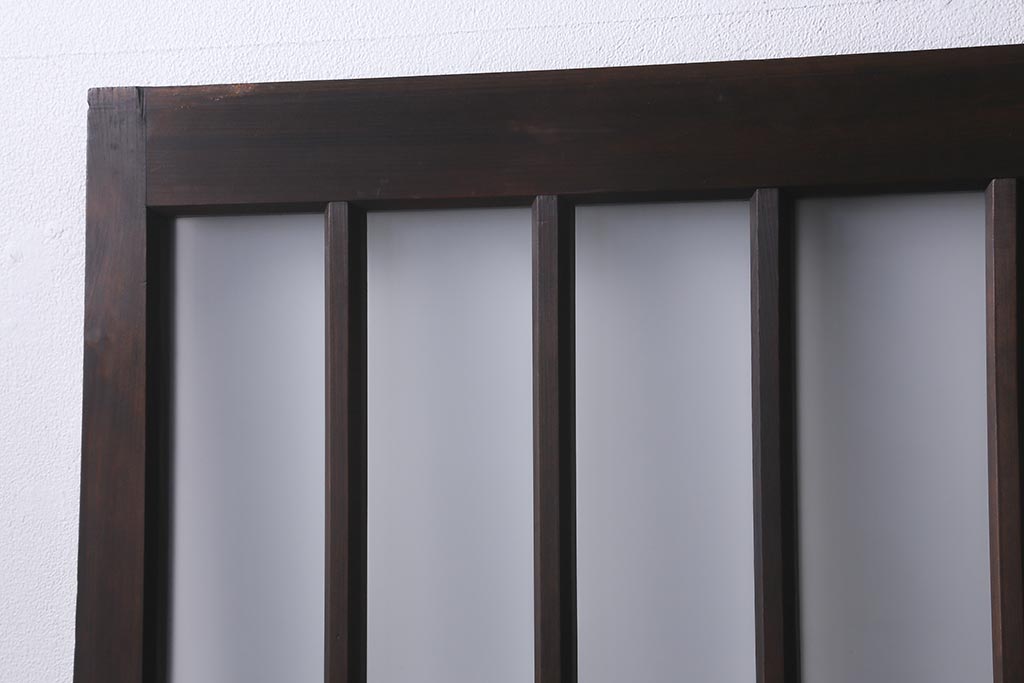 アンティーク建具　和製アンティーク　昭和初期　結霜ガラス・すりガラス　和モダンスタイルにおすすめなガラス戸4枚セット(引き戸、建具)(R-041408)