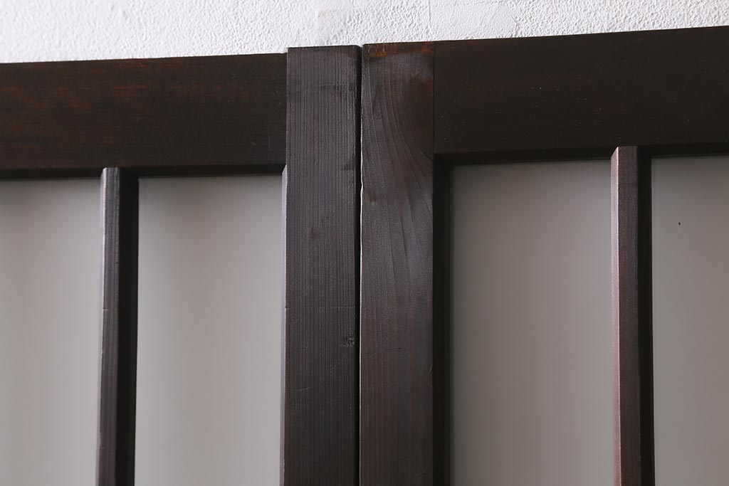 アンティーク建具　和製アンティーク　昭和初期　結霜ガラス・すりガラス　和モダンスタイルにおすすめなガラス戸4枚セット(引き戸、建具)(R-041408)