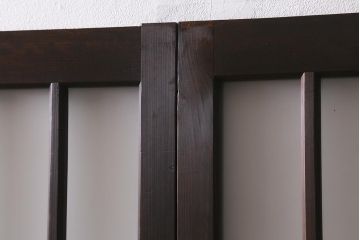 アンティーク建具　和製アンティーク　昭和初期　結霜ガラス・すりガラス　和モダンスタイルにおすすめなガラス戸4枚セット(引き戸、建具)(R-041408)