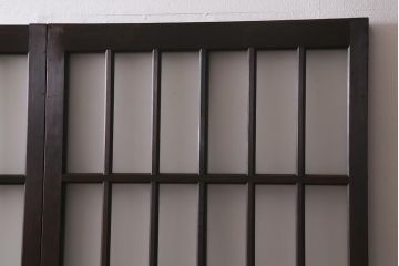 アンティーク建具　和製アンティーク　昭和初期　結霜ガラス・すりガラス　和モダンスタイルにおすすめなガラス戸4枚セット(引き戸、建具)(R-041408)