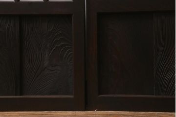 アンティーク建具　和製アンティーク　昭和初期　結霜ガラス・すりガラス　和モダンスタイルにおすすめなガラス戸4枚セット(引き戸、建具)(R-041408)