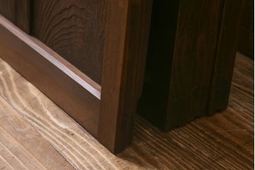 アンティーク建具　和製アンティーク　昭和初期　結霜ガラス・すりガラス　和モダンスタイルにおすすめなガラス戸4枚セット(引き戸、建具)(R-041408)