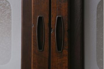 アンティーク建具　和製アンティーク　昭和初期　結霜ガラス・すりガラス　和モダンスタイルにおすすめなガラス戸4枚セット(引き戸、建具)(R-041408)