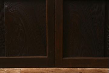 アンティーク建具　和製アンティーク　昭和初期　結霜ガラス・すりガラス　和モダンスタイルにおすすめなガラス戸4枚セット(引き戸、建具)(R-041408)