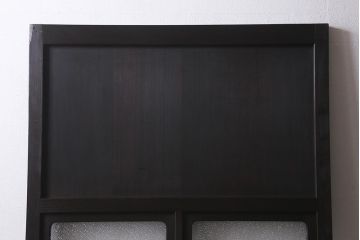 アンティーク建具　和製アンティーク　昭和初期　ダイヤガラス　窓付きのレトロな木製扉(ガラス扉、開き戸、ドア)(R-041409)