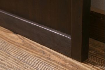 アンティーク建具　和製アンティーク　昭和初期　ダイヤガラス　窓付きのレトロな木製扉(ガラス扉、開き戸、ドア)(R-041409)