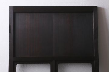 アンティーク建具　和製アンティーク　昭和初期　ダイヤガラス　窓付きのレトロな木製扉(ガラス扉、開き戸、ドア)(R-041409)