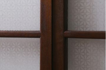 アンティーク建具　和製アンティーク　昭和中期　当店オリジナルガラス　花菱模様のガラスが魅力的な窓2枚セット(ガラス戸、引き戸)(R-041410)