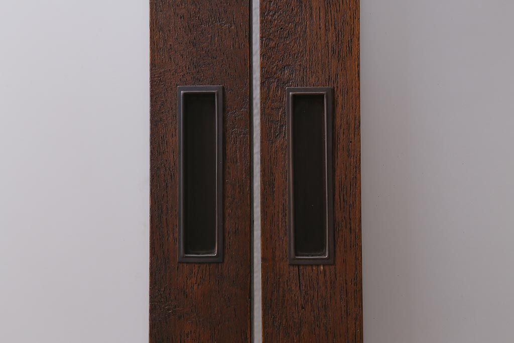 アンティーク建具　和製アンティーク　昭和中期　当店オリジナルガラス　花菱模様のガラスが魅力的な窓2枚セット(ガラス戸、引き戸)(R-041410)