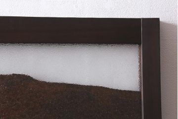 アンティーク建具　和製アンティーク　昭和中期　ダイヤガラス入り　味わい深い木の風合いが魅力的な木製扉(ドア、開き戸、建具)(R-041411)