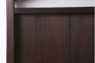 アンティーク建具　和製アンティーク　昭和中期　ダイヤガラス入り　味わい深い木の風合いが魅力的な木製扉(ドア、開き戸、建具)(R-041411)