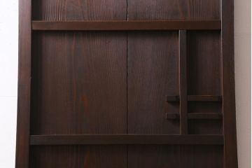 アンティーク建具　和製アンティーク　昭和中期　ダイヤガラス入り　味わい深い木の風合いが魅力的な木製扉(ドア、開き戸、建具)(R-041411)