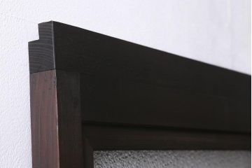 アンティーク建具　昭和初期　一枚板　ダイヤガラス入り　窓付きのシンプルな引き戸1枚(建具)(R-041412)