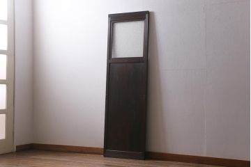 アンティーク建具　昭和初期　一枚板　ダイヤガラス入り　窓付きのシンプルな引き戸1枚(建具)(R-041412)