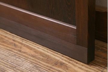 アンティーク建具　昭和初期　一枚板　ダイヤガラス入り　窓付きのシンプルな引き戸1枚(建具)(R-041412)