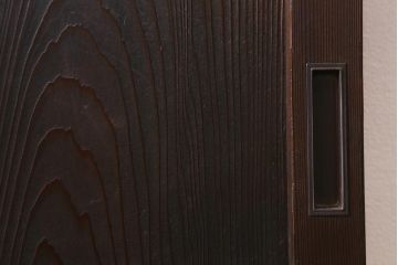 アンティーク建具　昭和初期　一枚板　ダイヤガラス入り　窓付きのシンプルな引き戸1枚(建具)(R-041412)