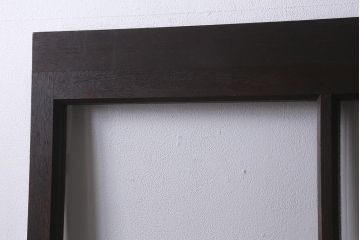 ビンテージ建具　銀モールガラス入り　昭和レトロな雰囲気が香るガラス戸2枚セット(引き戸、建具)(R-041413)