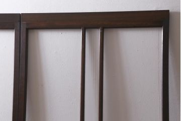 ビンテージ建具　銀モールガラス入り　昭和レトロな雰囲気が香るガラス戸2枚セット(引き戸、建具)(R-041413)