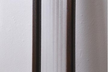 ビンテージ建具　銀モールガラス入り　昭和レトロな雰囲気が香るガラス戸2枚セット(引き戸、建具)(R-041413)