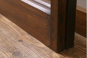 ビンテージ建具　銀モールガラス入り　昭和レトロな雰囲気が香るガラス戸2枚セット(引き戸、建具)(R-041413)