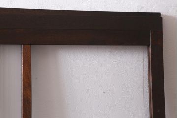 ビンテージ建具　銀モールガラス入り　昭和レトロな雰囲気が香るガラス戸2枚セット(引き戸、建具)(R-041413)