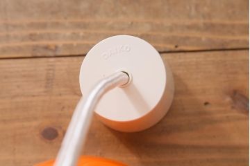 ビンテージ照明　レトロポップなデザインが愛らしいオレンジ色の吊り下げ照明(シェード、ペンダントライト、天井照明)(R-041414)