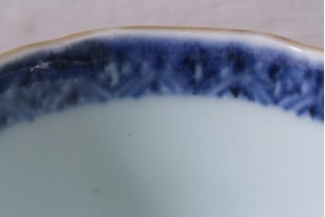 アンティーク雑貨　江戸期　古伊万里　色絵草花文蕎麦猪口3客セット(和食器)(R-041419)
