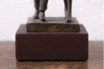 古いブロンズ像3点セット(バッター　野球　カップル　恋人)(R-041420)