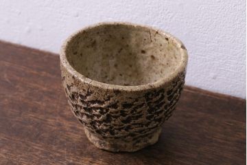 アンティーク雑貨　江戸期　古相馬焼　時代湯呑(湯のみ、茶碗、和食器)(R-041422)