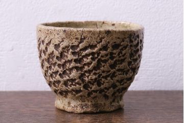 アンティーク雑貨　江戸期　古相馬焼　時代湯呑(湯のみ、茶碗、和食器)(R-041422)