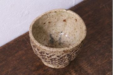 アンティーク雑貨　江戸期　古相馬焼　時代湯呑(湯のみ、茶碗、和食器)(R-041422)