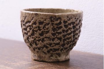 アンティーク雑貨　江戸期　古相馬焼　時代湯呑(湯のみ、茶碗、和食器)(R-041422)