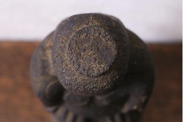 アンティーク雑貨　江戸期　古い木彫りの置き物(仏像、武神)(R-041424)