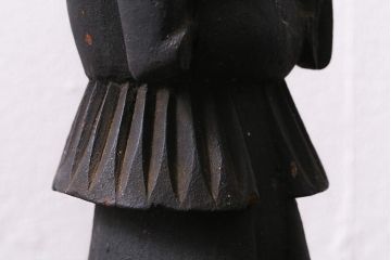 アンティーク雑貨　江戸期　古い木彫りの置き物(仏像、武神)(R-041424)